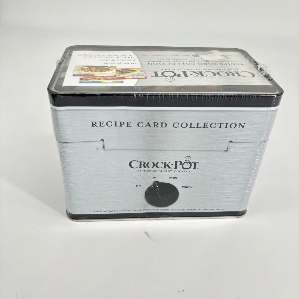 Crock-Pot Recipe Card Collection Metal Tin Box 76 Recipes 24‎ Blank Cards New